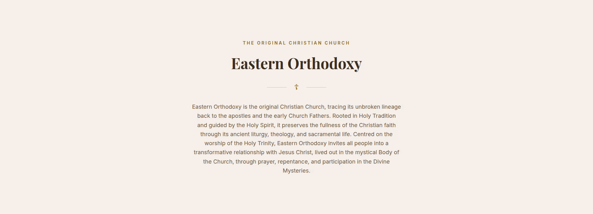 Orthodox church website homepage design